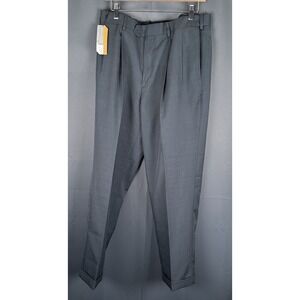 NWT Mens Savane Select Edition Charcoal Dress Pants 34x29‎ Pleated